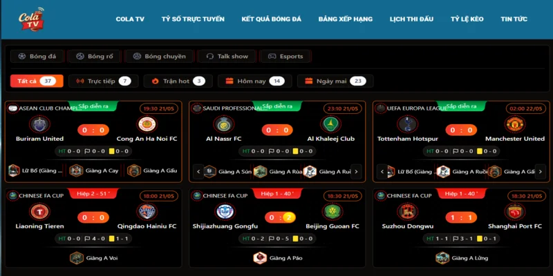 Nền tảng trưc tuyến bóng đá ColaTV