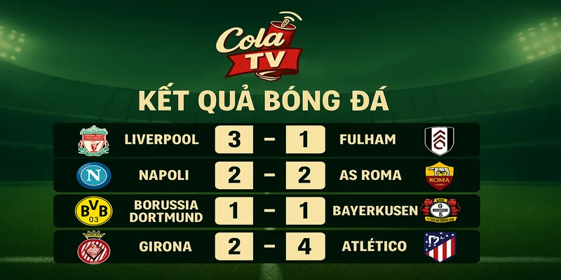 Kết quả bóng đá ở Cola TV