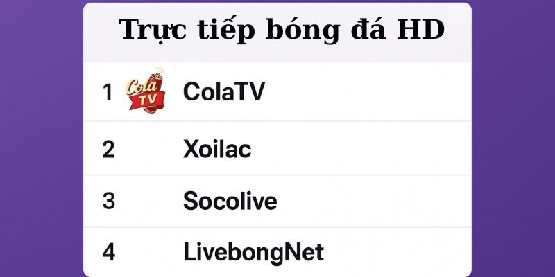 Trang trực tiếp bóng đá ColaTV - Sự lựa chọn hàng đầu